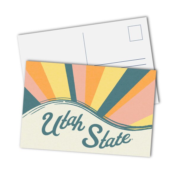 Retro Color Wave Postcard Pastel
